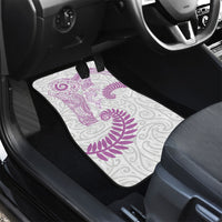Aotearoa Maori Sea Animals Tribal Car Mats Manta Ray and Shark Moko Pattern Pink Color