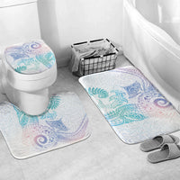 Aotearoa Maori Sea Animals Tribal Bathroom Set Manta Ray and Shark Moko Pattern Sweet Pastel