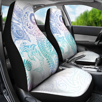 Aotearoa Maori Sea Animals Tribal Car Seat Cover Manta Ray and Shark Moko Pattern Sweet Pastel