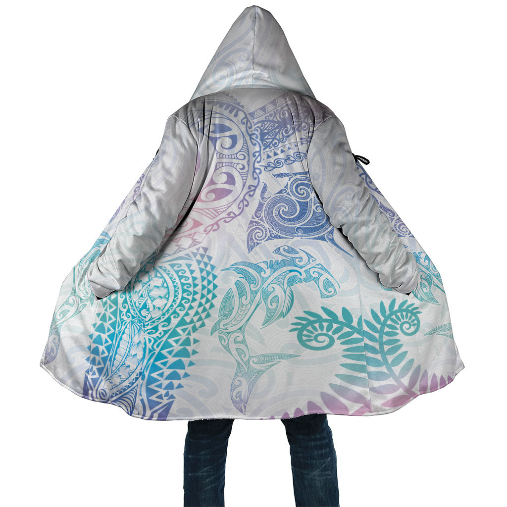 Aotearoa Maori Sea Animals Tribal Cloak Manta Ray and Shark Moko Pattern Sweet Pastel