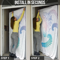 Aotearoa Maori Sea Animals Tribal Door Cover Manta Ray and Shark Moko Pattern Sweet Pastel