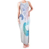 Aotearoa Maori Sea Animals Tribal Family Matching Tank Maxi Dress and Hawaiian Shirt Manta Ray and Shark Moko Pattern Sweet Pastel LT03 Mom's Dress Multicolor - Polynesian Pride