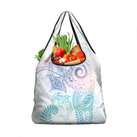 Aotearoa Maori Sea Animals Tribal Grocery Bag Manta Ray and Shark Moko Pattern Sweet Pastel
