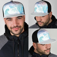Aotearoa Maori Sea Animals Tribal Mesh Trucker Cap Manta Ray and Shark Moko Pattern Sweet Pastel