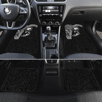 Hawaiian Manta Ray Tribal Car Mats Polynesian Art Motifs Black Color