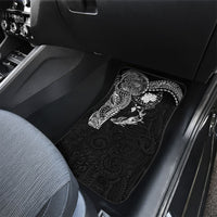 Hawaiian Manta Ray Tribal Car Mats Polynesian Art Motifs Black Color