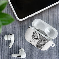 Hawaiian Manta Ray Tribal AirPods Case Polynesian Art Motifs White Color