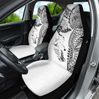 Hawaiian Manta Ray Tribal Car Seat Cover Polynesian Art Motifs White Color