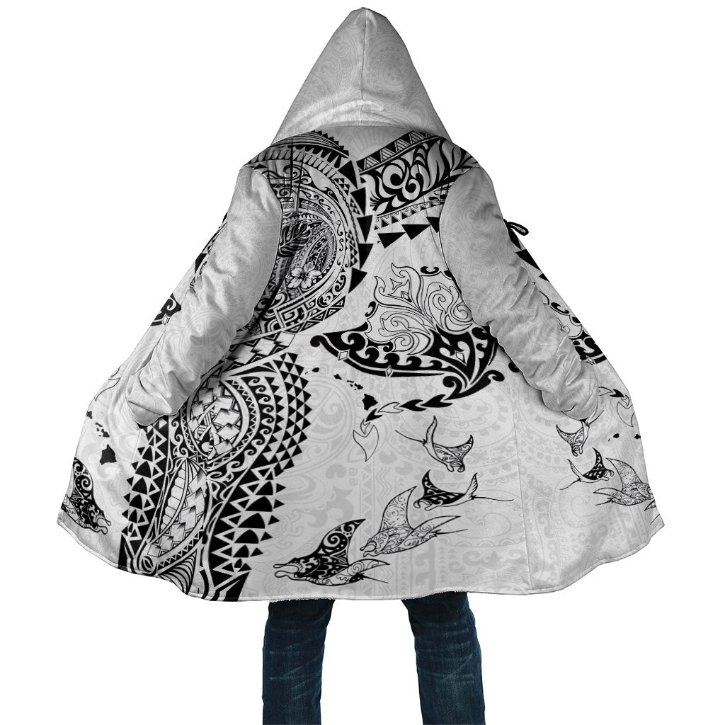 Hawaiian Manta Ray Tribal Cloak Polynesian Art Motifs White Color