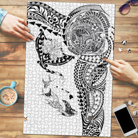 Hawaiian Manta Ray Tribal Puzzle Polynesian Art Motifs White Color