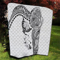 Hawaiian Manta Ray Tribal Quilt Polynesian Art Motifs White Color LT03 - Polynesian Pride