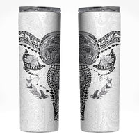 Hawaiian Manta Ray Tribal Skinny Tumbler Polynesian Art Motifs White Color