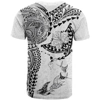 Hawaiian Manta Ray Tribal T Shirt Polynesian Art Motifs White Color
