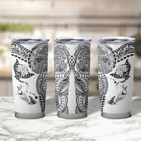 Hawaiian Manta Ray Tribal Tumbler Cup Polynesian Art Motifs White Color