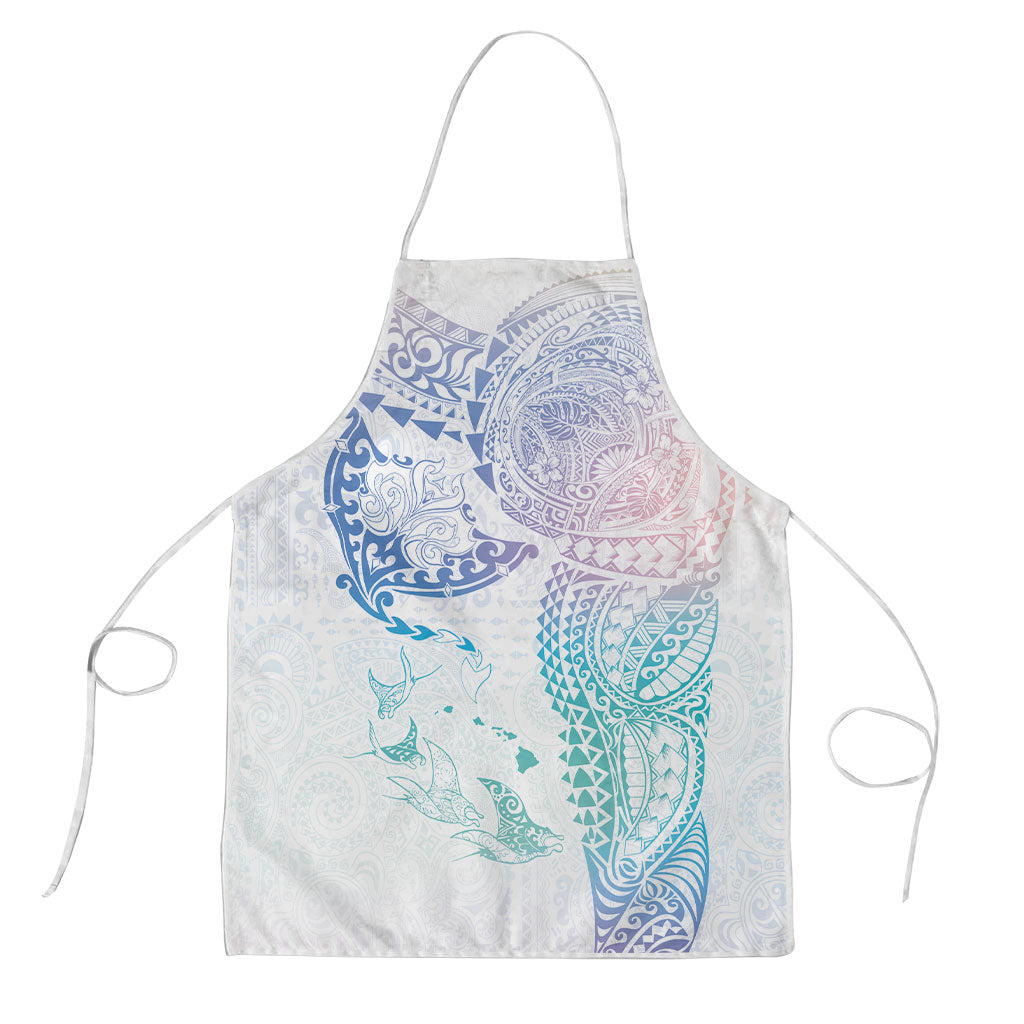 Hawaiian Manta Ray Tribal Apron Polynesian Art Motifs Sweet Pastel