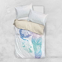 Hawaiian Manta Ray Tribal Bedding Set Polynesian Art Motifs Sweet Pastel LT03 US Twin 172cm x 218cm Multicolor - Polynesian Pride