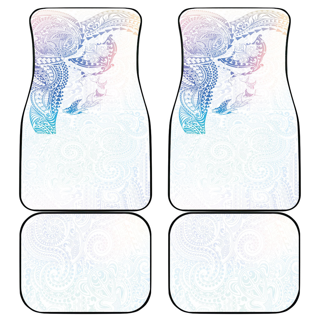 Hawaiian Manta Ray Tribal Car Mats Polynesian Art Motifs Sweet Pastel