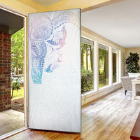 Hawaiian Manta Ray Tribal Door Cover Polynesian Art Motifs Sweet Pastel