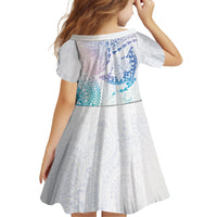 Hawaiian Manta Ray Tribal Family Matching Off The Shoulder Long Sleeve Dress and Hawaiian Shirt Polynesian Art Motifs Sweet Pastel LT03 - Polynesian Pride
