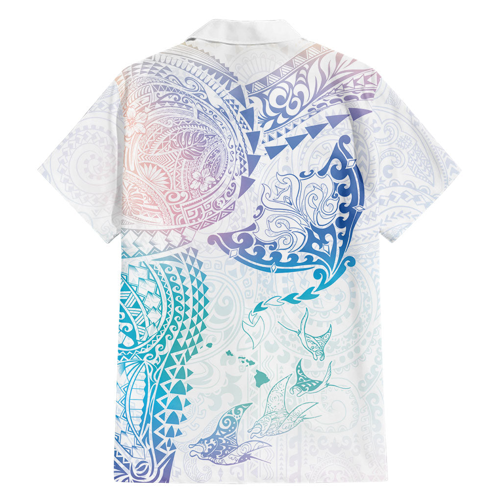 Hawaiian Manta Ray Tribal Family Matching Puletasi and Hawaiian Shirt Polynesian Art Motifs Sweet Pastel LT03 - Polynesian Pride