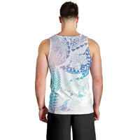 Hawaiian Manta Ray Tribal Men Tank Top Polynesian Art Motifs Sweet Pastel