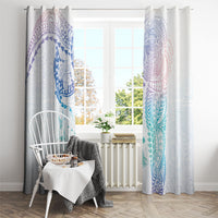 Hawaiian Manta Ray Tribal Window Curtain Polynesian Art Motifs Sweet Pastel
