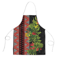 Maori Tukutuku Apron with Ferns Pohutukawa and Kowhai Tribal Moko Patterns