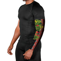 Maori Tukutuku Arm Sleeves with Ferns Pohutukawa and Kowhai Tribal Moko Patterns