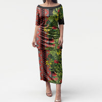 Maori Tukutuku Puletasi with Ferns Pohutukawa and Kowhai Tribal Moko Patterns