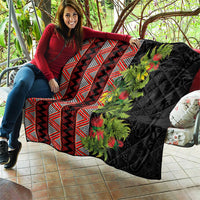 Maori Tukutuku Quilt with Ferns Pohutukawa and Kowhai Tribal Moko Patterns