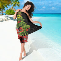 Maori Tukutuku Sarong with Ferns Pohutukawa and Kowhai Tribal Moko Patterns