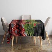 Maori Tukutuku Tablecloth with Ferns Pohutukawa and Kowhai Tribal Moko Patterns