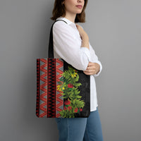 Maori Tukutuku Tote Bag with Ferns Pohutukawa and Kowhai Tribal Moko Patterns