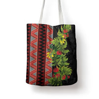 Maori Tukutuku Tote Bag with Ferns Pohutukawa and Kowhai Tribal Moko Patterns