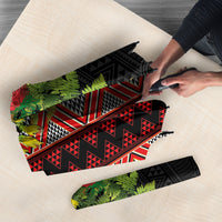 Maori Tukutuku Umbrella with Ferns Pohutukawa and Kowhai Tribal Moko Patterns