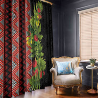 Maori Tukutuku Window Curtain with Ferns Pohutukawa and Kowhai Tribal Moko Patterns