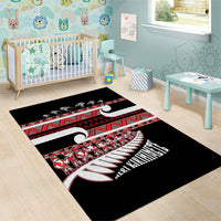 New Zealand Christmas Area Rug Funny Santa Claus Haka Dance with Tukutuku