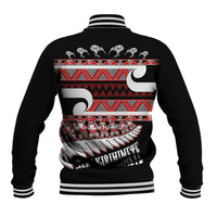 New Zealand Christmas Baseball Jacket Funny Santa Claus Haka Dance with Tukutuku