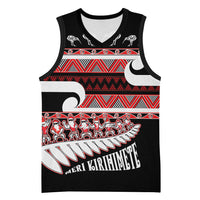 New Zealand Christmas Basketball Jersey Funny Santa Claus Haka Dance with Tukutuku