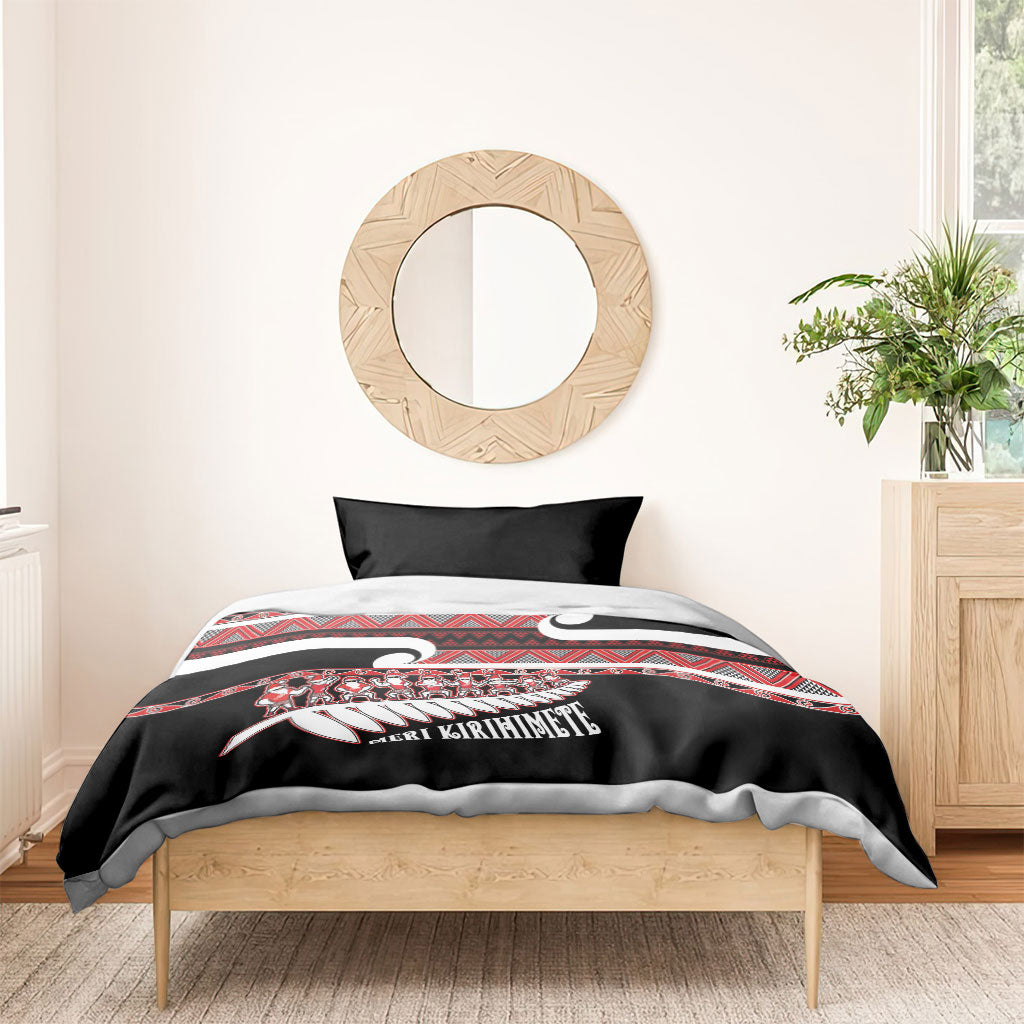 New Zealand Christmas Bedding Set Funny Santa Claus Haka Dance with Tukutuku