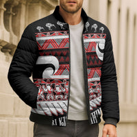 New Zealand Christmas Bomber Puffer Jacket Funny Santa Claus Haka Dance with Tukutuku