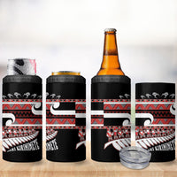 New Zealand Christmas 4 in 1 Can Cooler Tumbler Funny Santa Claus Haka Dance with Tukutuku