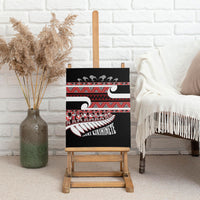 New Zealand Christmas Canvas Wall Art Funny Santa Claus Haka Dance with Tukutuku