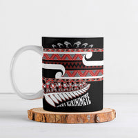 New Zealand Christmas Ceramic Mug Funny Santa Claus Haka Dance with Tukutuku