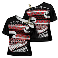 New Zealand Christmas Cross Shoulder Shirt Funny Santa Claus Haka Dance with Tukutuku