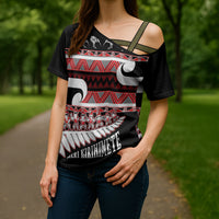 New Zealand Christmas Cross Shoulder Shirt Funny Santa Claus Haka Dance with Tukutuku