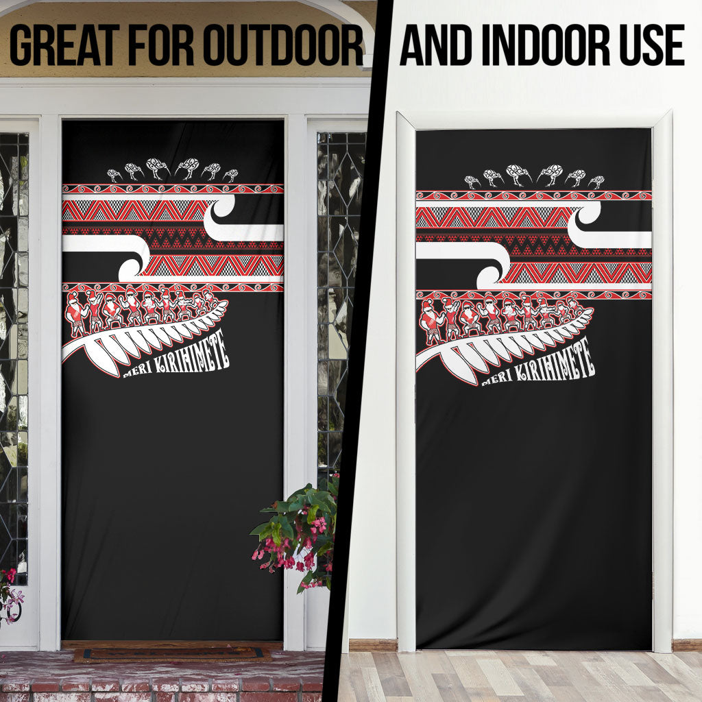 New Zealand Christmas Door Cover Funny Santa Claus Haka Dance with Tukutuku