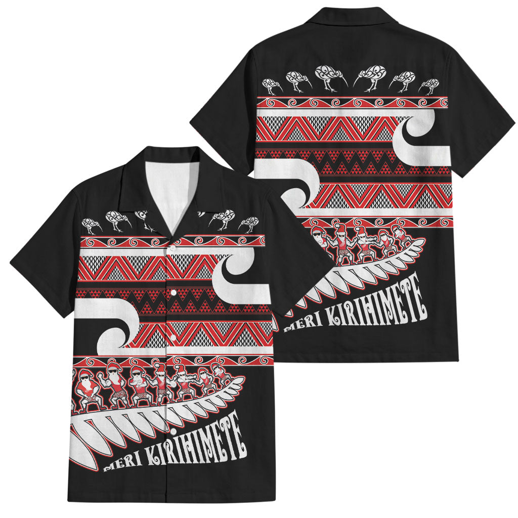 New Zealand Christmas Family Matching Short Sleeve Bodycon Dress and Hawaiian Shirt Funny Santa Claus Haka Dance with Tukutuku