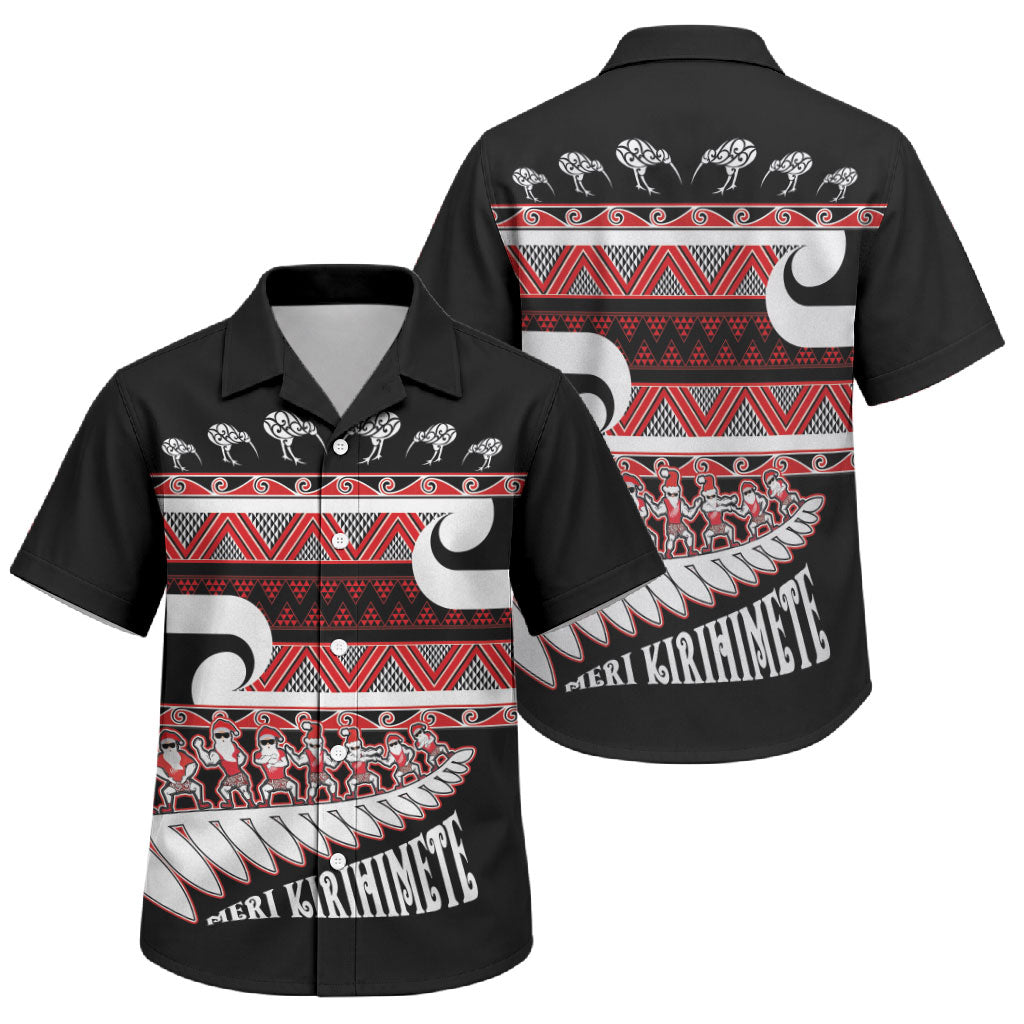 New Zealand Christmas Family Matching Tank Maxi Dress and Hawaiian Shirt Funny Santa Claus Haka Dance with Tukutuku
