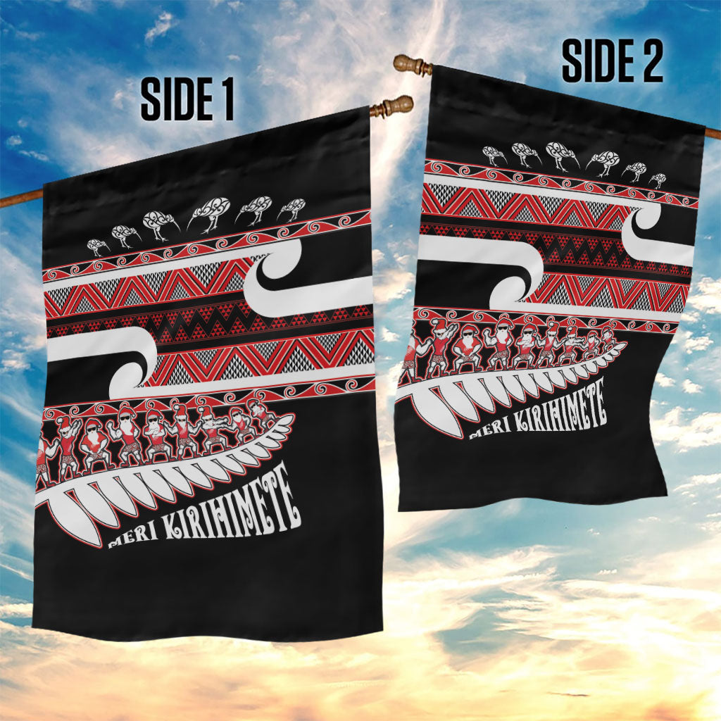 New Zealand Christmas Garden Flag Funny Santa Claus Haka Dance with Tukutuku
